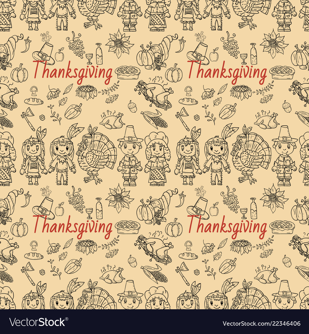 Seamless pattern in children drawing style