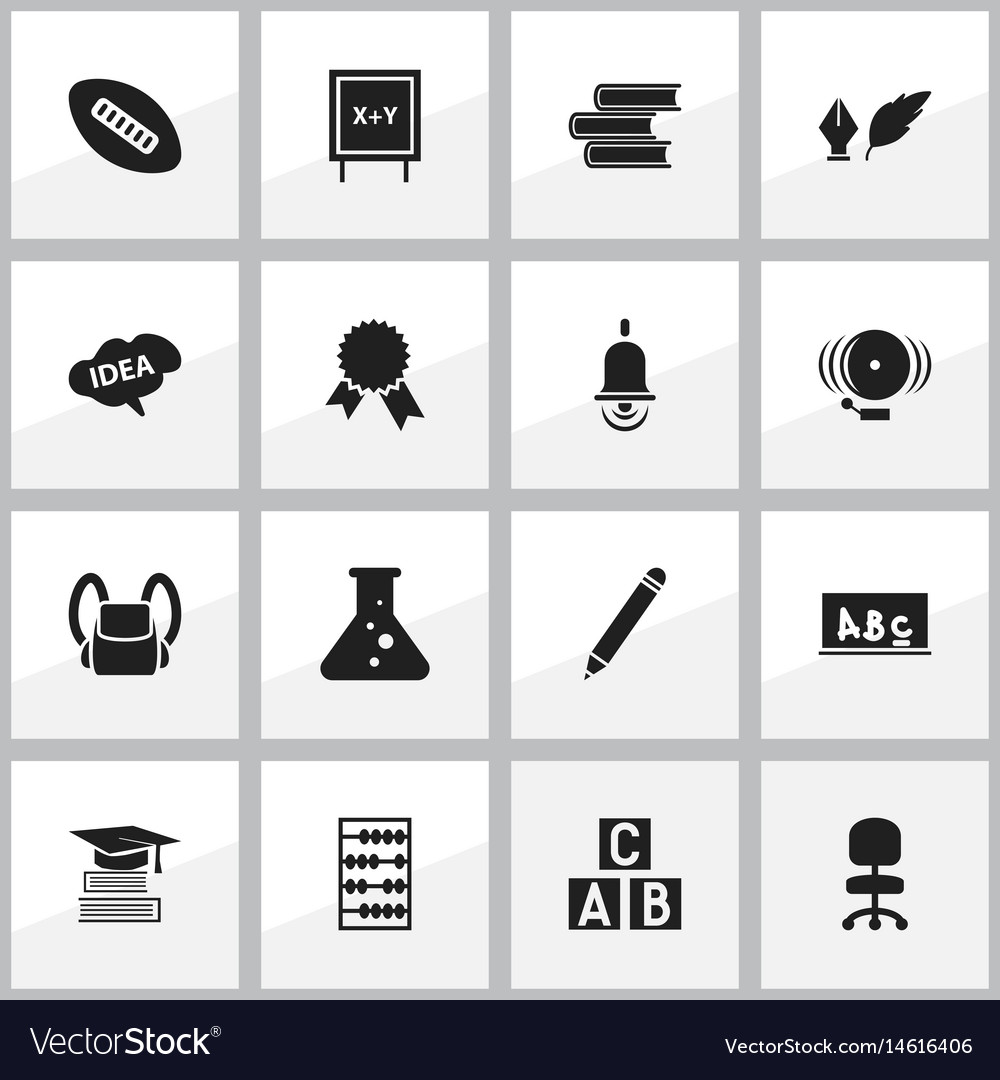 Set of 16 editable university icons includes