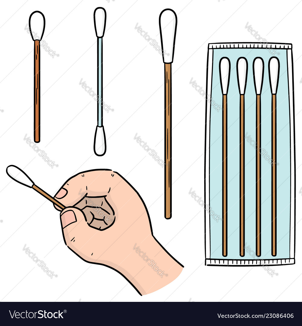 Set of cotton swab Royalty Free Vector Image VectorStock