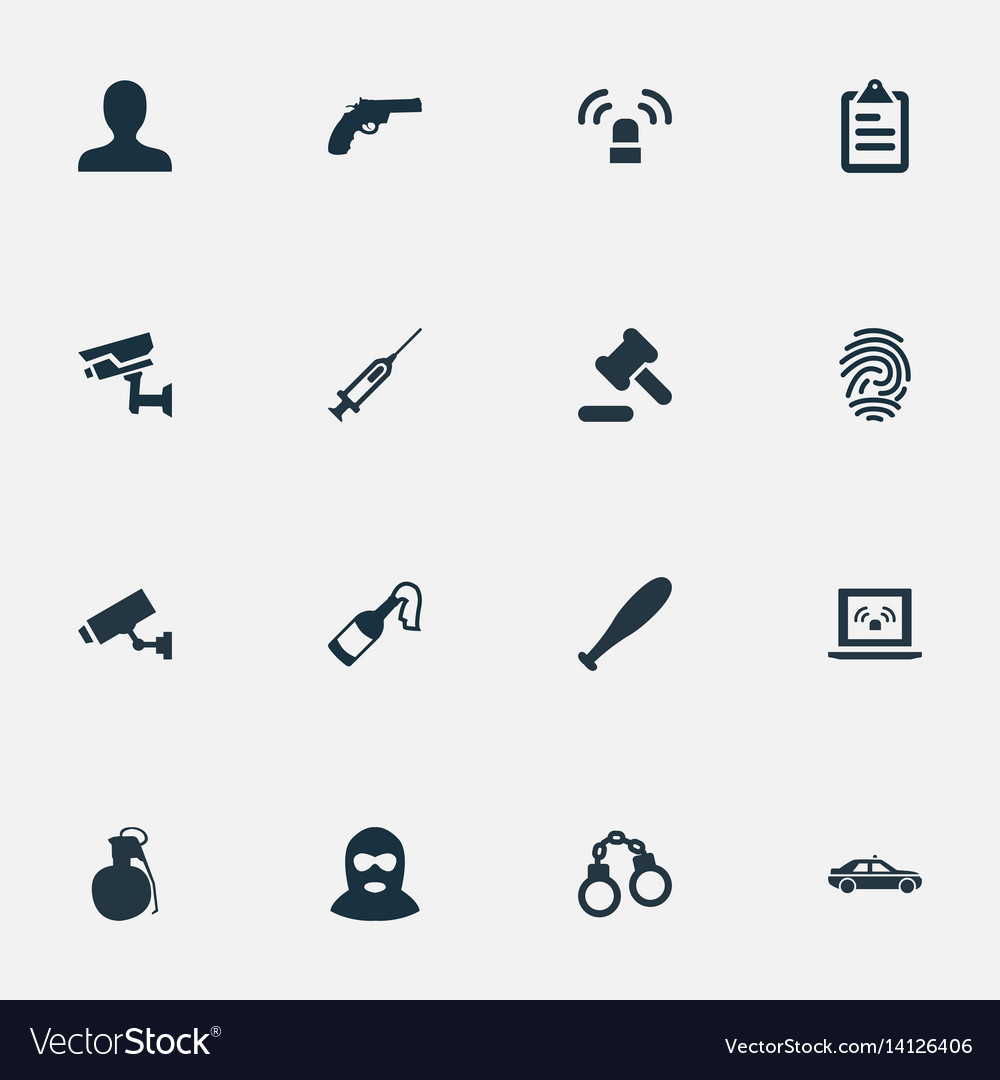 Set of simple fault icons