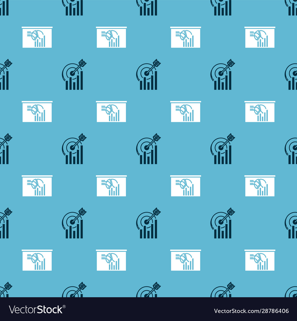 Set target with graph chart and board vector image Set target with graph chart and board