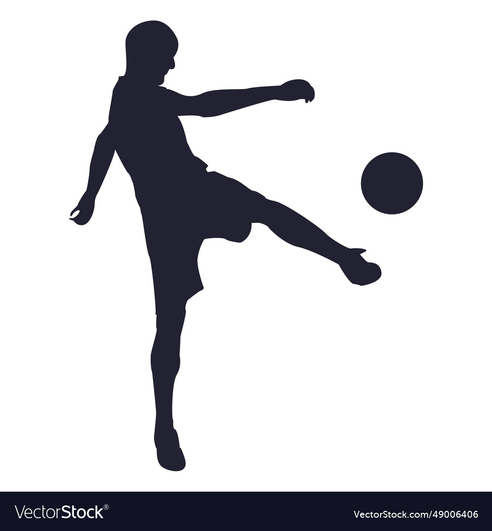 Soccer player practicing silhouette Royalty Free Vector