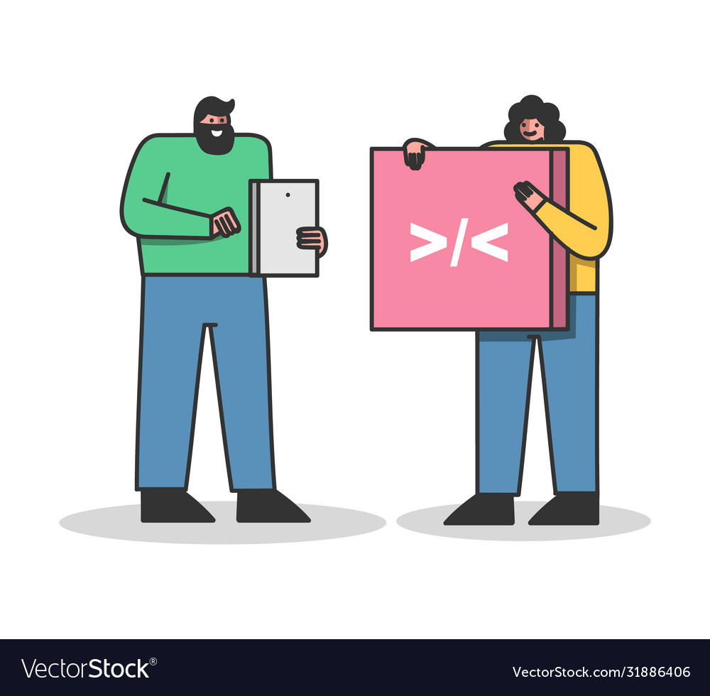 Team web designers coding new website