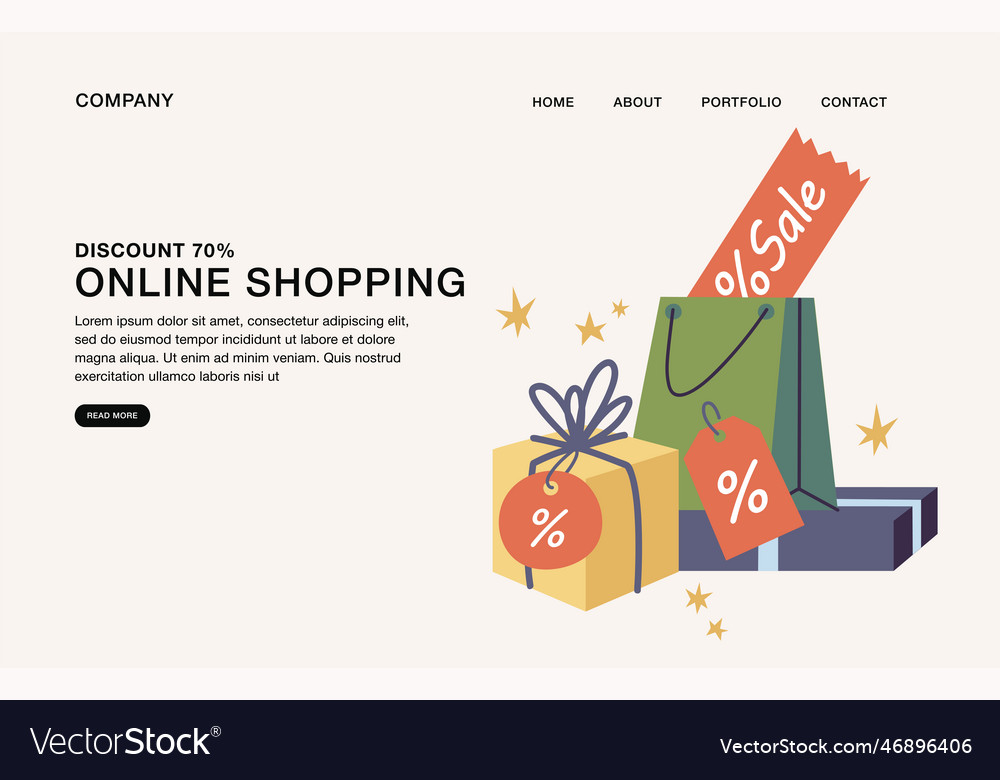 Template design of landing page with concept vector image Template design of landing page with concept