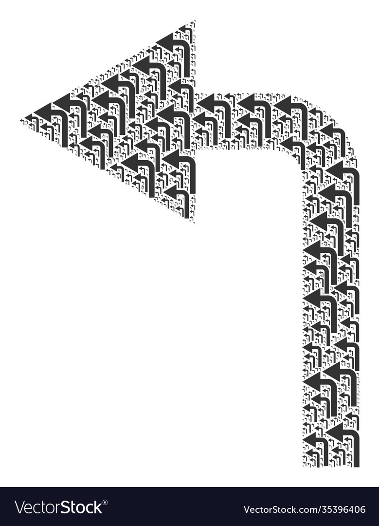 Turn left recursive mosaic itself items vector image Turn left recursive mosaic itself items