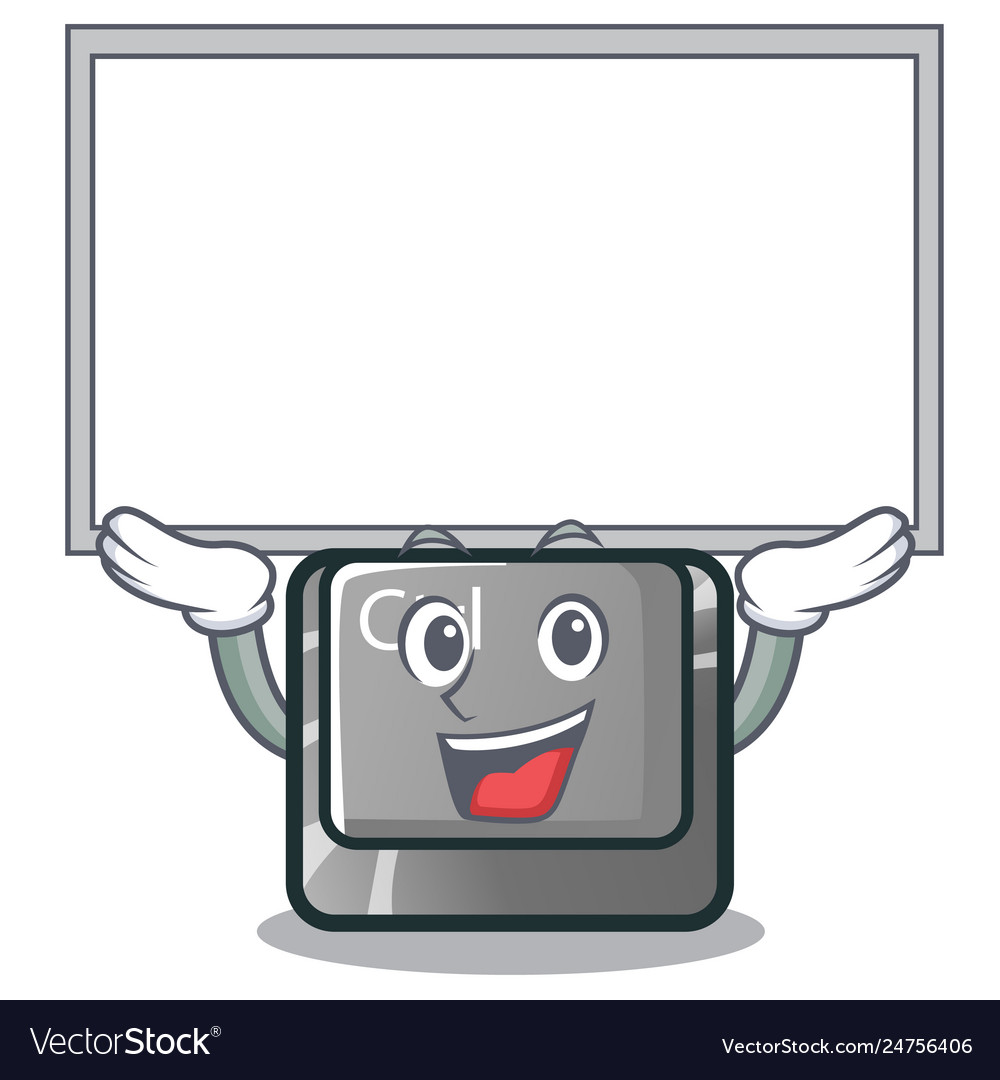 Up board ctrl button in cartoon shape vector image Up board ctrl button in cartoon shape