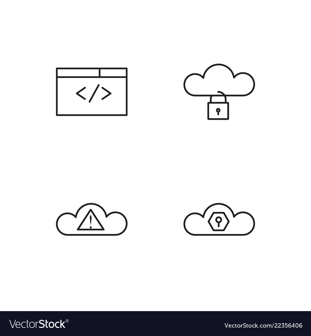 Web simple outlined icons set