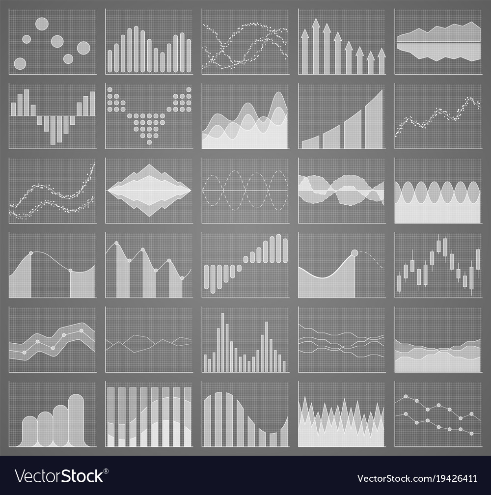 Business chart collection set of graphs data