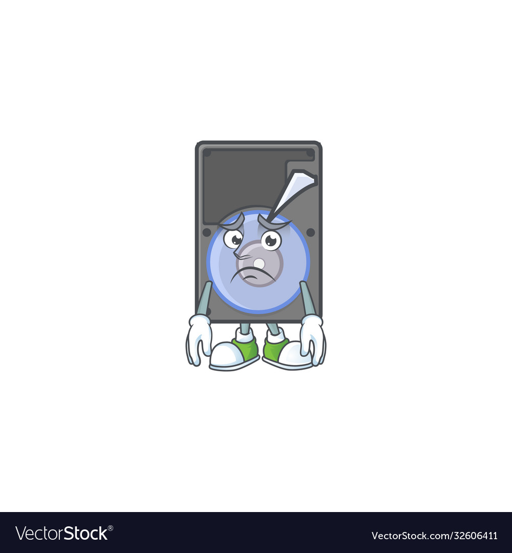 Cartoon character hard disk having an afraid face Vector Image Cartoon character hard disk having an afraid face Vector Image