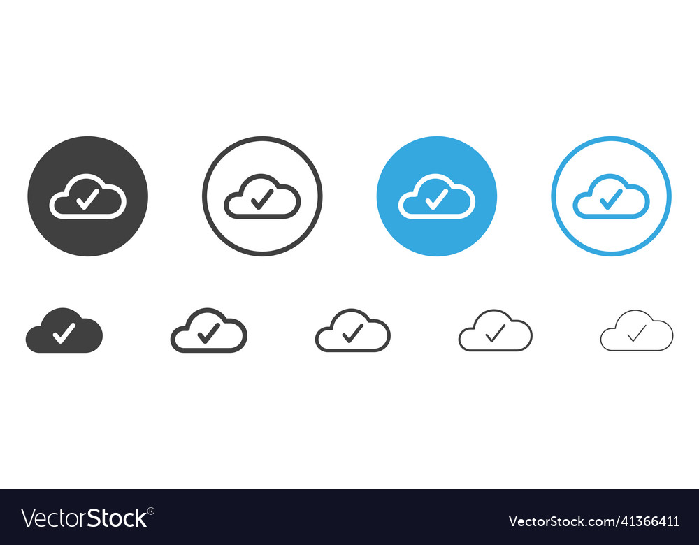 Cloud check complete icon clouds with mark