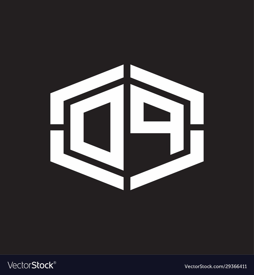 Dp logo monogram with hexagon shape and piece
