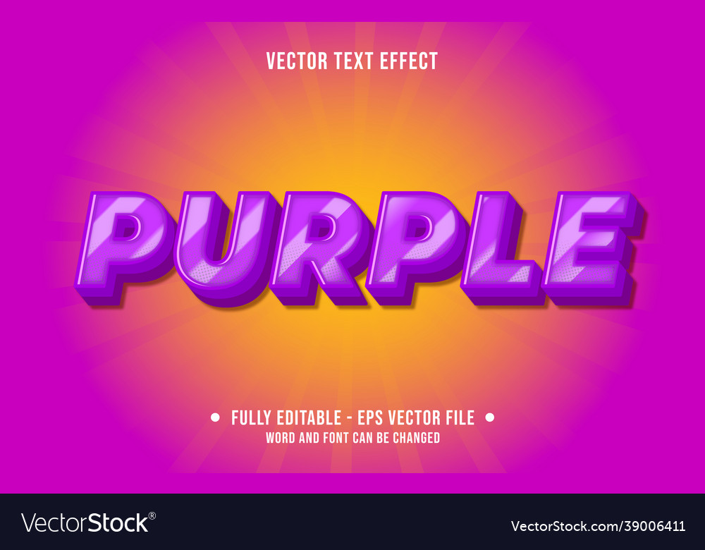 Editable text effect gradient purple style