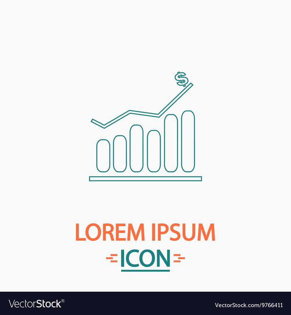 Graph computer symbol vector image Graph computer symbol