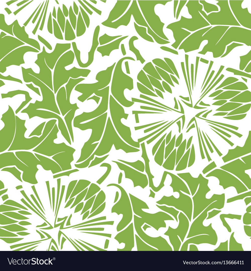 Greenery dandelion seamless pattern background vector image Greenery dandelion seamless pattern background