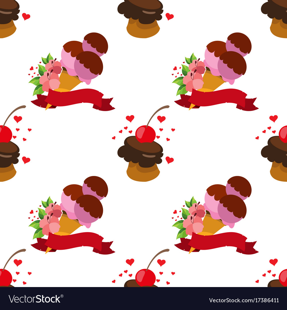 Ice cream seamless pattern for design surface