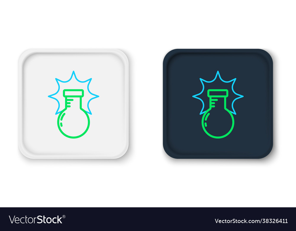 Line chemical experiment explosion in flask Vector Image Line chemical experiment explosion in flask
