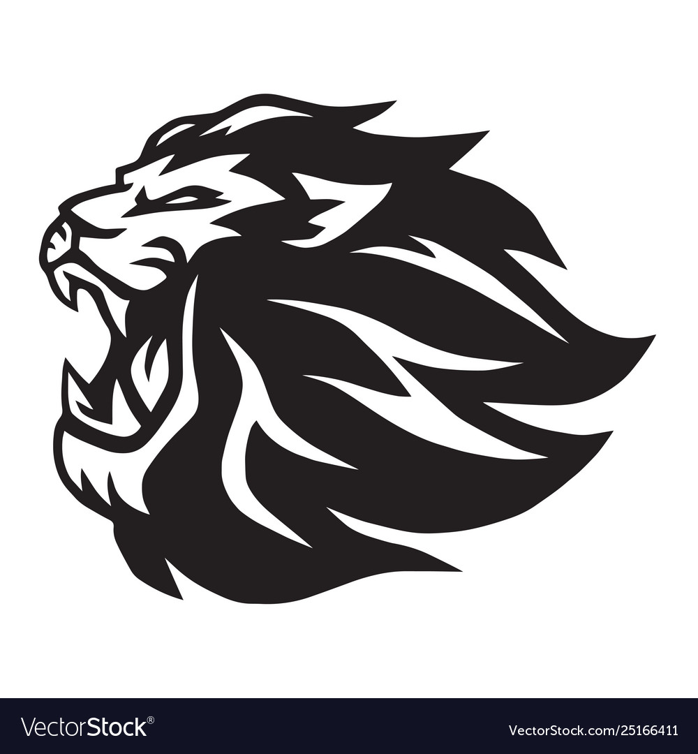 Lion roaring logo mascot design Royalty Free Vector Image