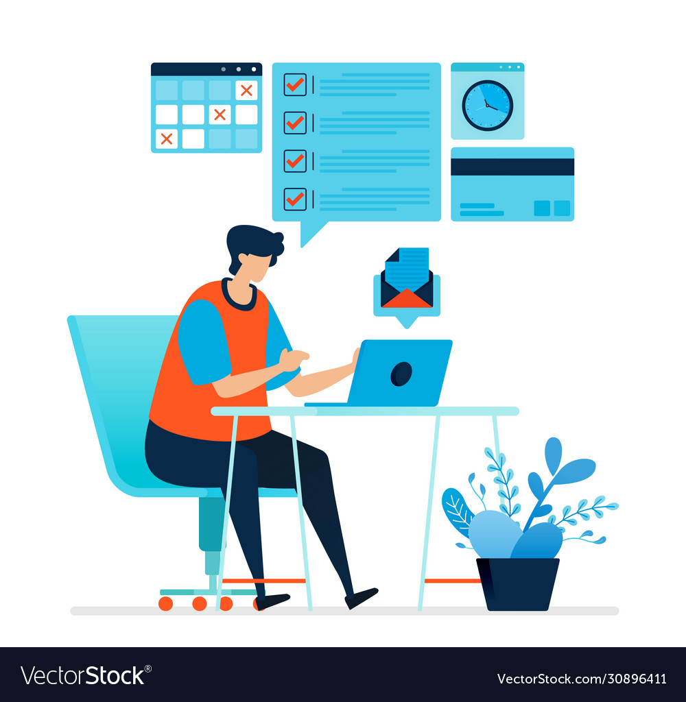 Man working at home work from a desk