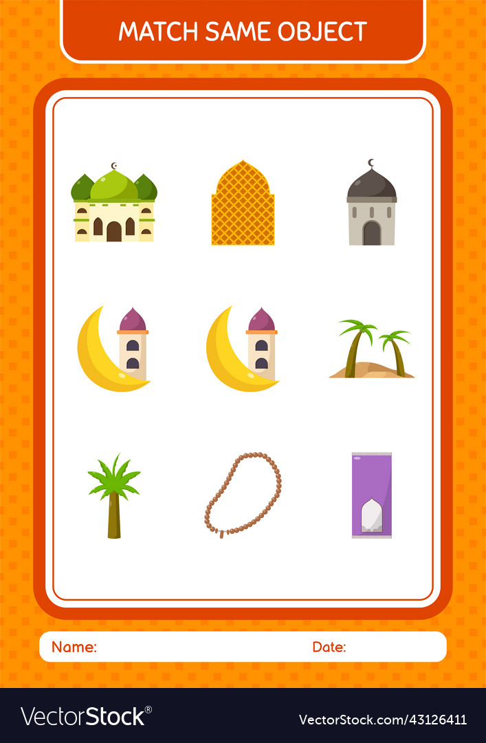Match with same object game ramadan icon
