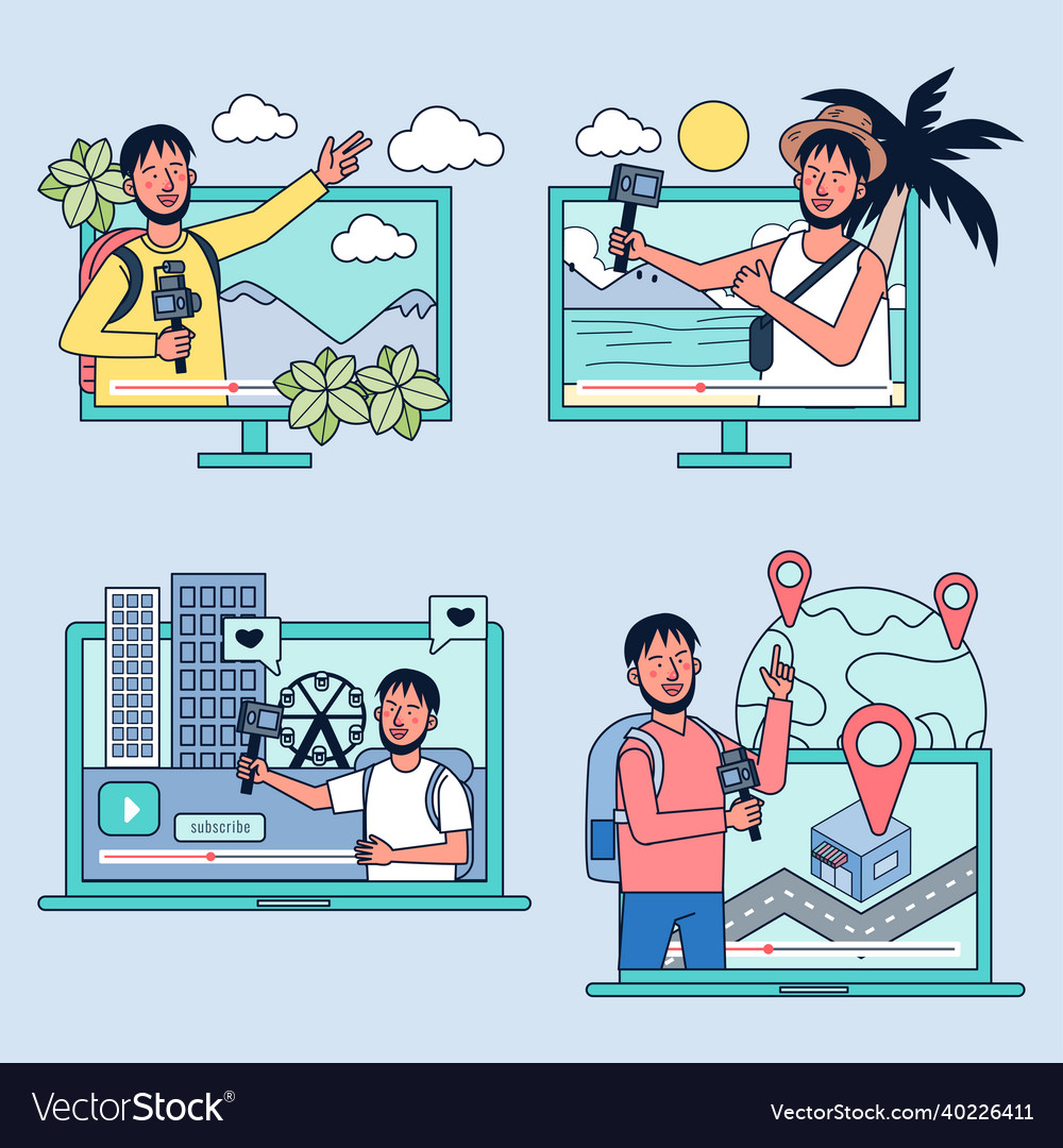 New career in the world of online is creation vector image New career in the world of online is creation