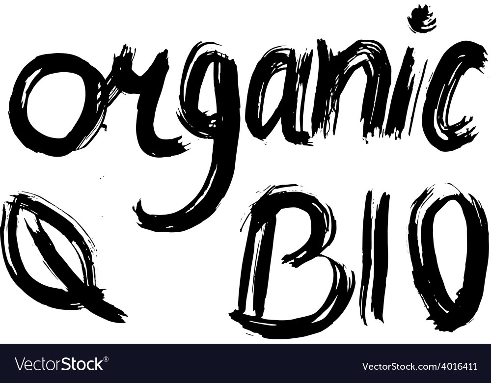 Organic bio hand lettering handmade calligraphy