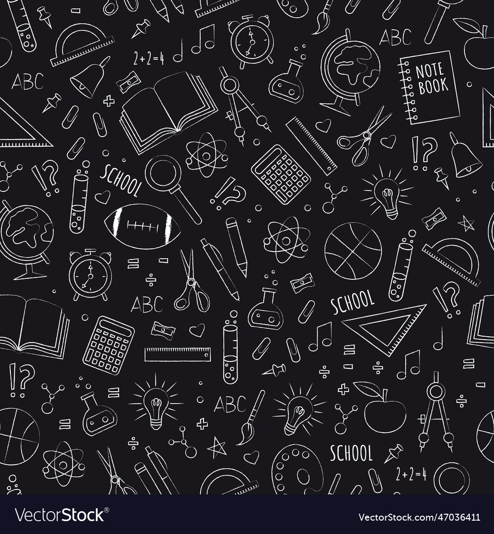Pattern with school objects vector image Pattern with school objects