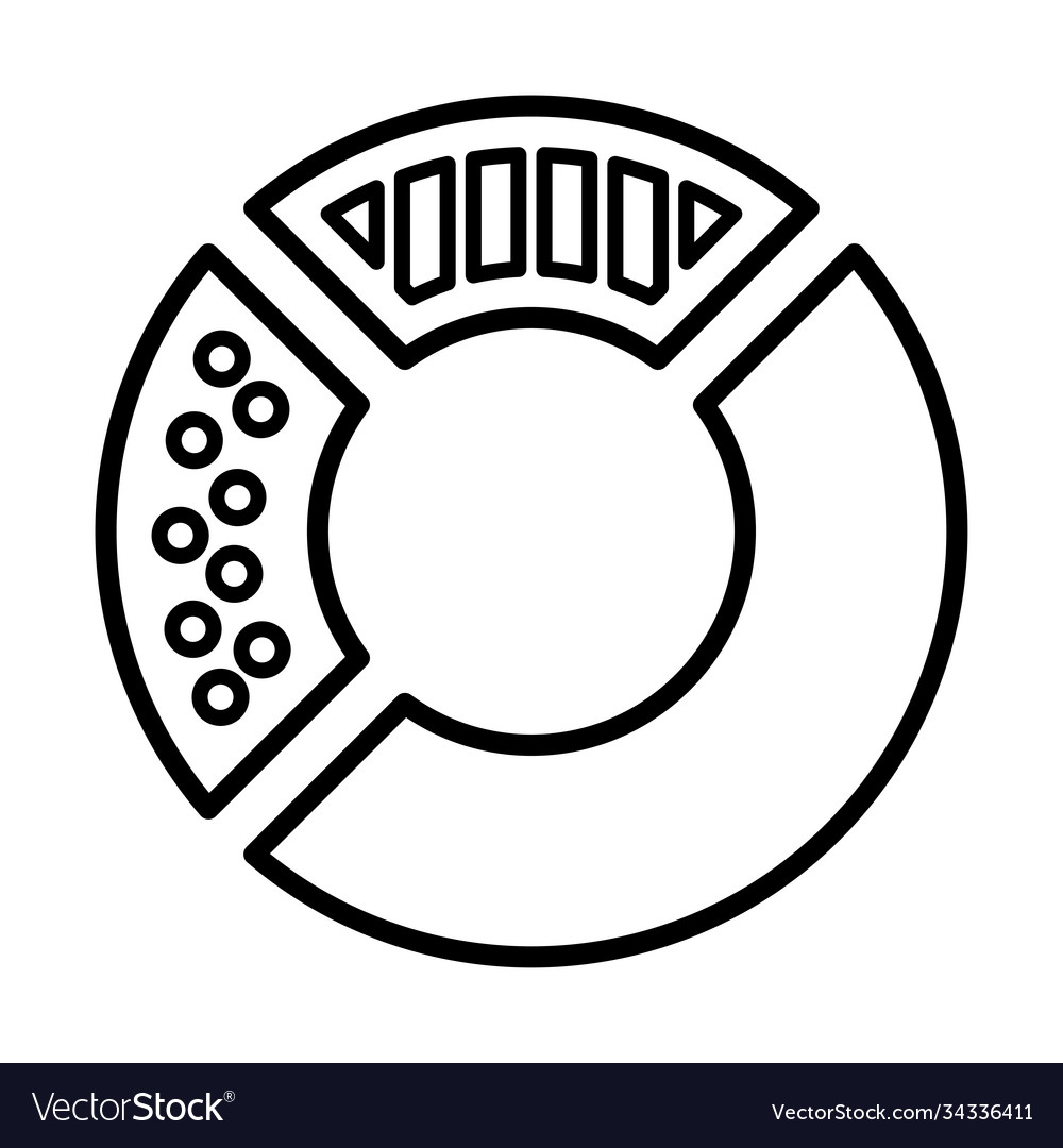 Pie chart statistics line icon outline design