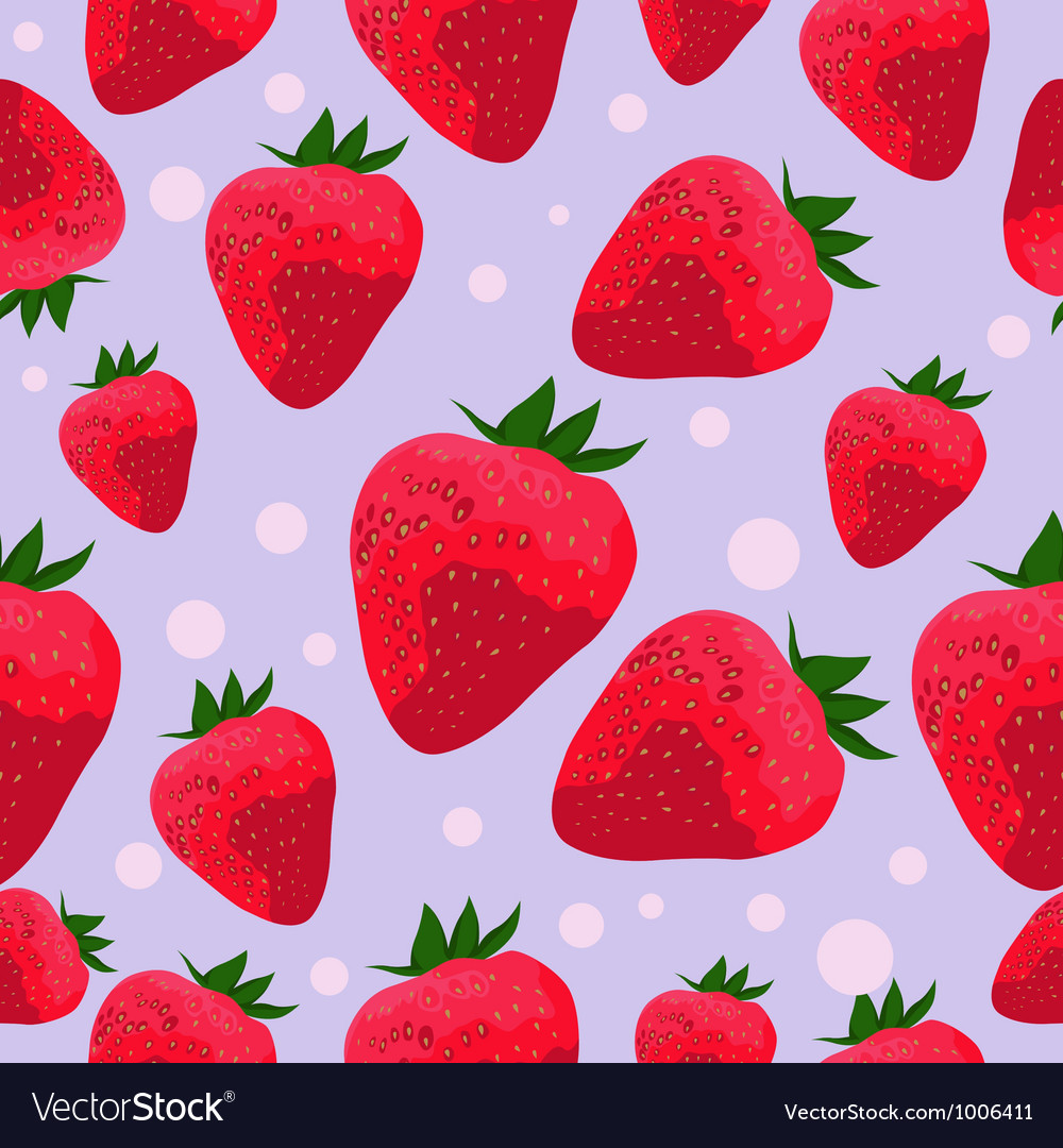 Seamless pattern with strawberries