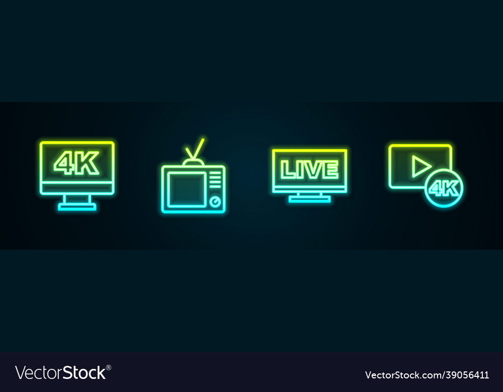 Set line screen tv with 4k retro live stream