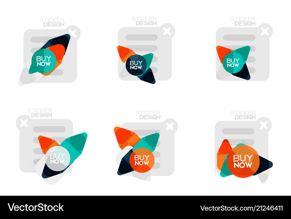 Set of flat design geometric stickers and labels Vector Image