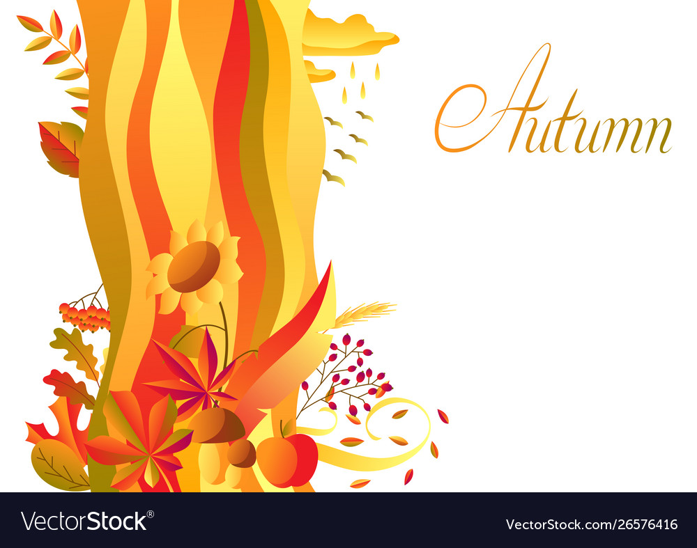 Background with stylized autumn items Vector Image Background with stylized autumn items