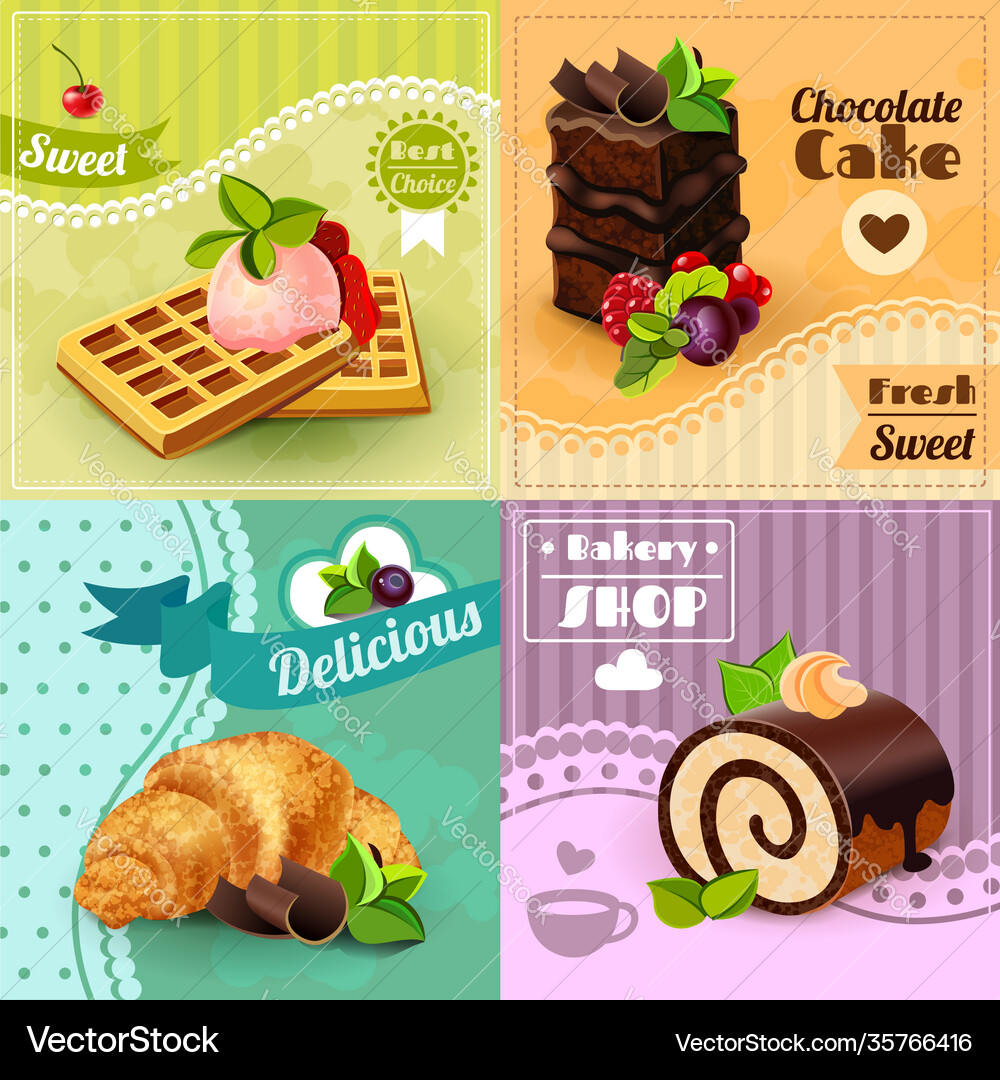 Bakery concept set Royalty Free Vector Image - VectorStock