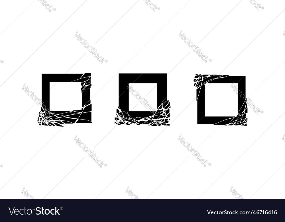 Black square frame explode shatter shapes Vector Image Black square frame explode shatter shapes