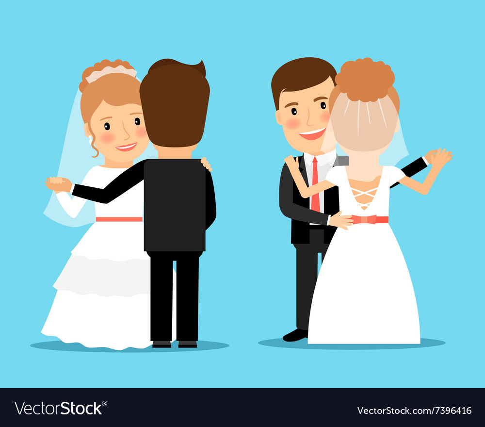 Bride and groom dance Royalty Free Vector Image