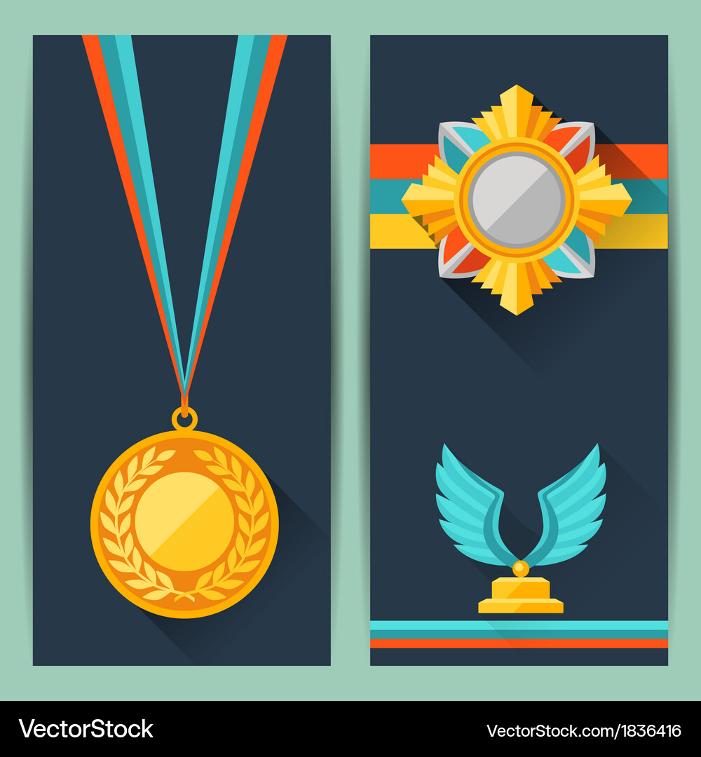 Certificate templates with trophies and awards Vector Image