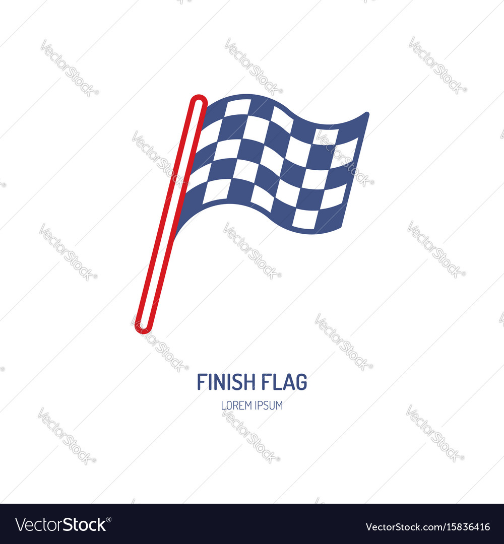 Checkered flags line icon speed automobile Vector Image