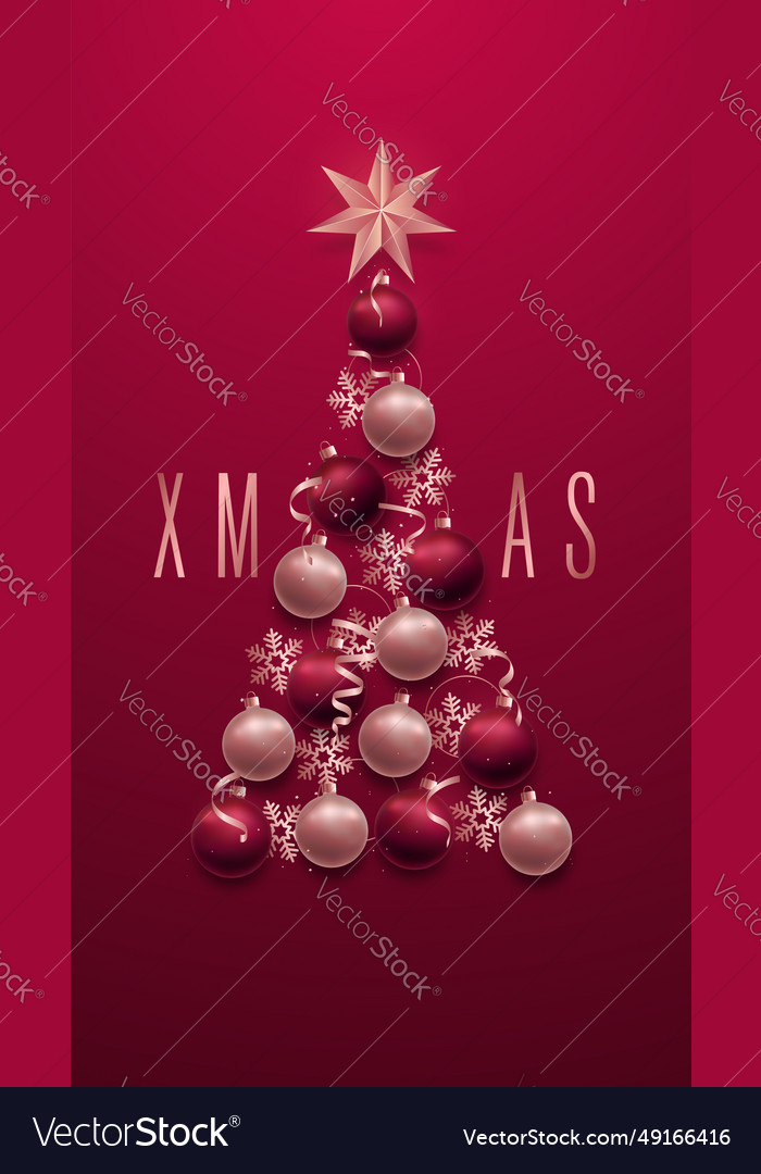 Christmas tree made of rose Royalty Free Vector Image