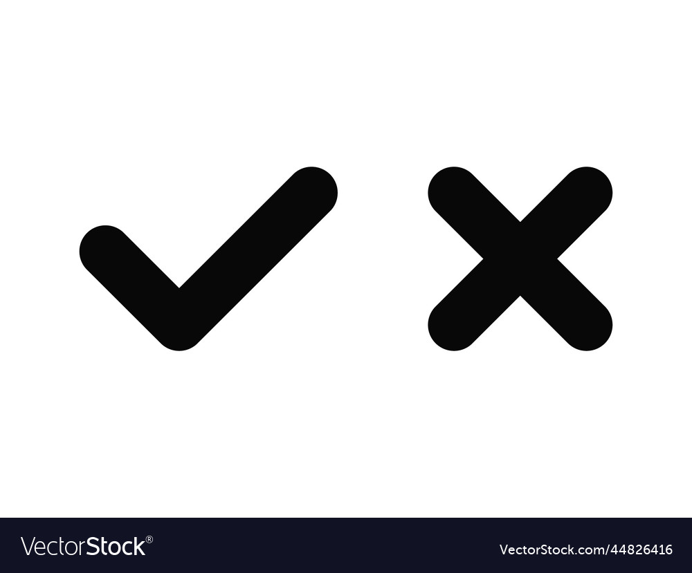 Cross and check mark
