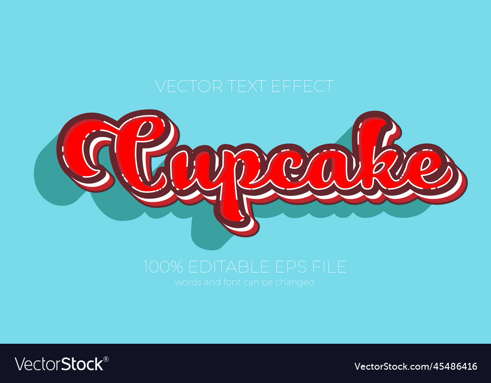 Cupcakes text effect style eps editable text Vector Image