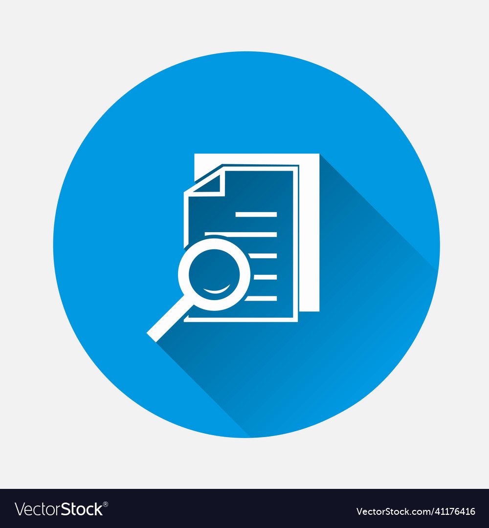 Document icon and magnifier file search vector image Document icon and magnifier file search