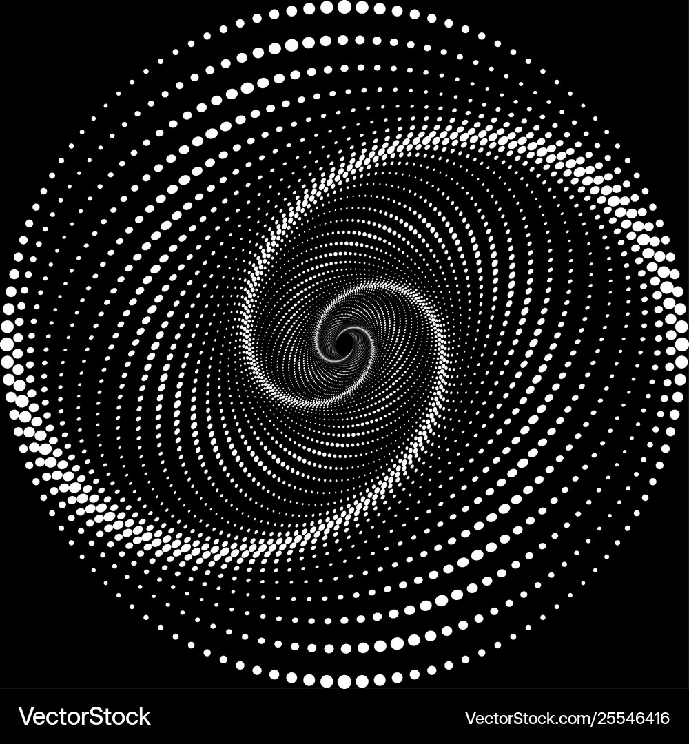 Dotted halftone spiral pattern or texture Vector Image