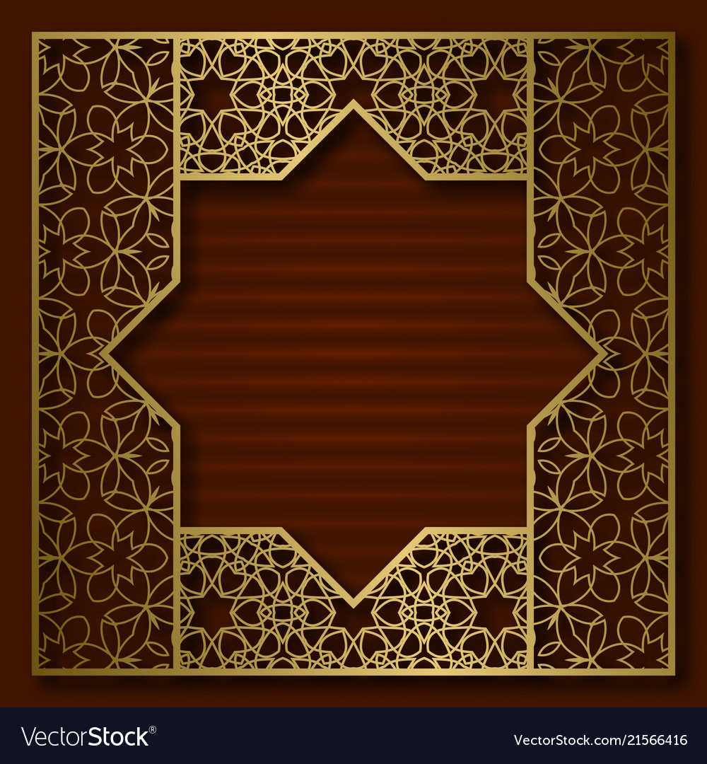 Golden cover patterned square frame