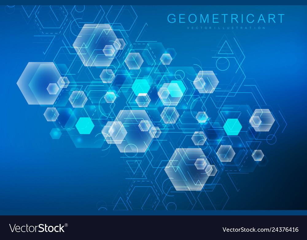 Hexagonal abstract background big data Vector Image Hexagonal abstract background big data