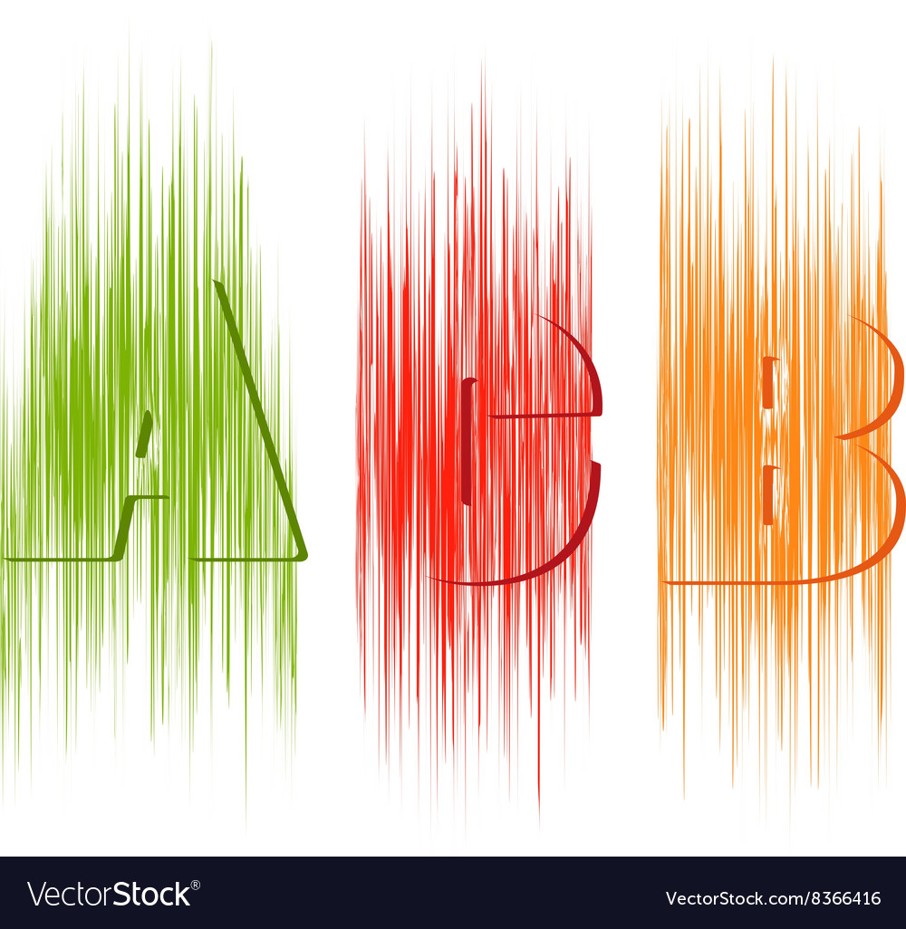 Letters a b c in different style