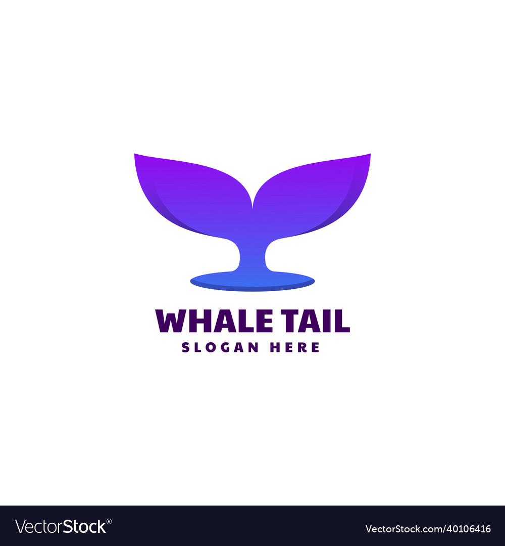 Logo whale tail gradient colorful style Royalty Free Vector