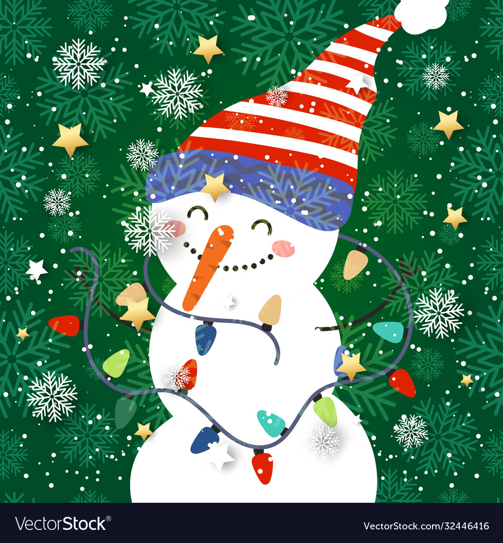 Merry christmas and happy new year winter