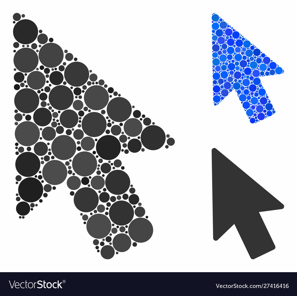 Mouse pointer mosaic icon circles vector image Mouse pointer mosaic icon circles