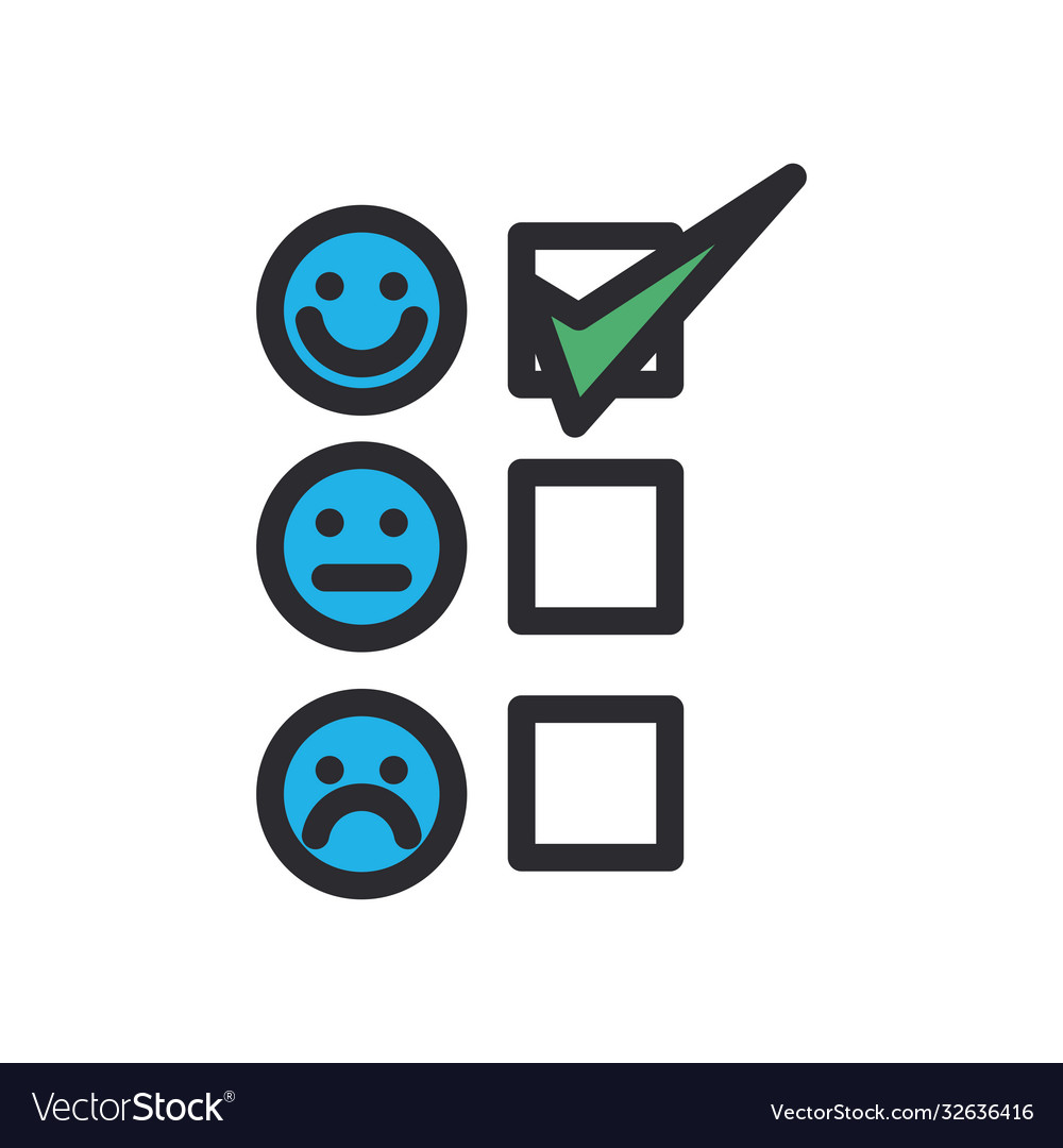 Options list with check mark and emojis line