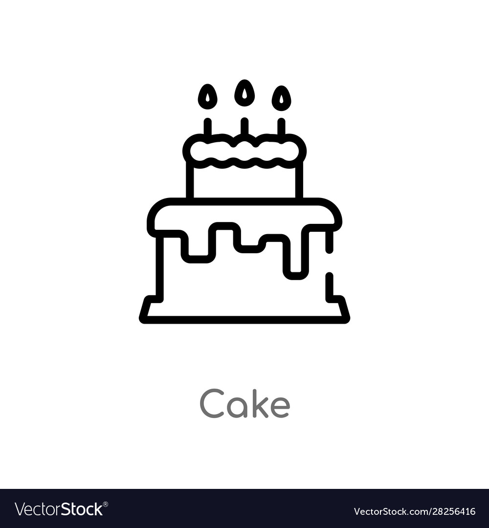 Outline cake icon isolated black simple line