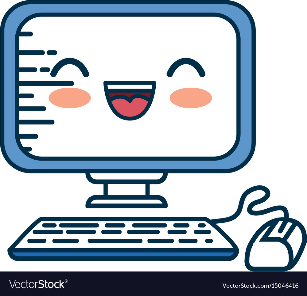 Pc cartoon smiley Royalty Free Vector Image - VectorStock